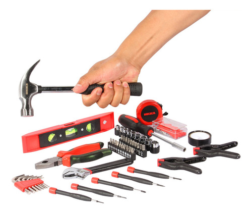 Herramientas Profesional 134 Pz Pack Estuche Portatil Color Rojo