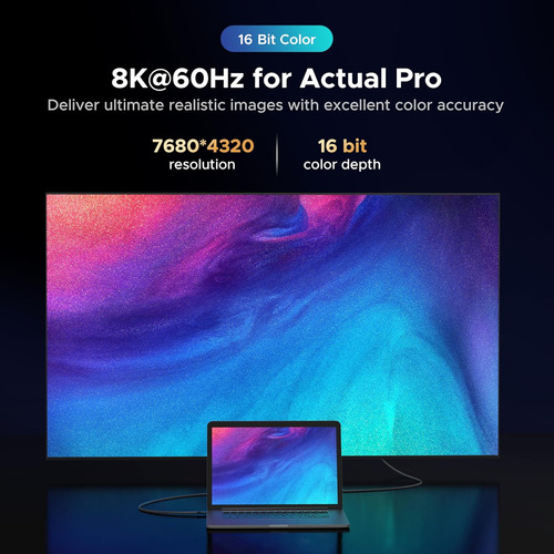 Cable Usb C A Displayport De 6 Pies (4k @60hz, 2k @144 /165