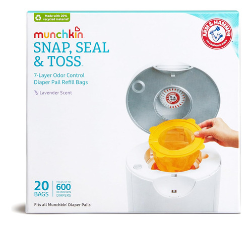 Munchkin® Arm & Hammer Pañal Pail Snap, Seal & Toss Ref...