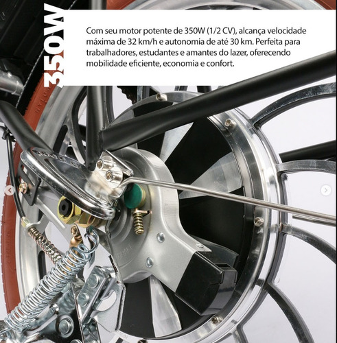 Bike Elétrica Biobike Urbana Aro 20 Com Bateria Removível
