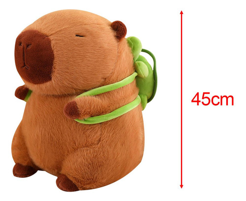 Juguete De Peluche De Capibara Con Bolsa De Tortuga, 45cm