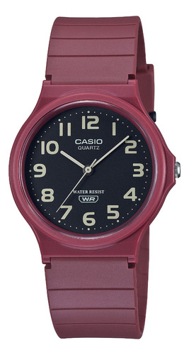 Reloj Casio Unisex Mq-24uc-4b Bordo Clasico Números Grandes Color del fondo Negro