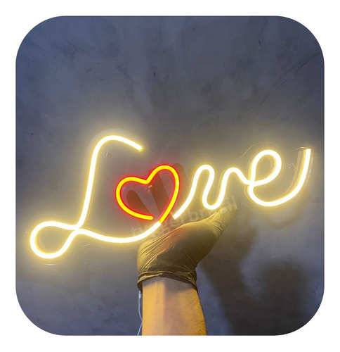Painel Neon Led Love Amor Luminária Decorativa Instagramavel