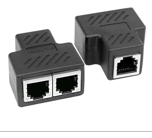 2x Adaptador Splitter Rj45 Divisor 1 A 2 Vías Doble Puerto