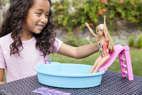Barbie Alberca Piscina Con Muñeca Mattel