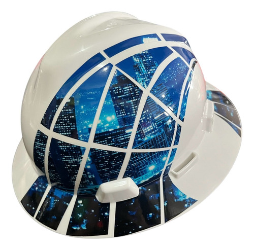 Casco De Seguridad Msa Diseño Impresion Uhd Uv. 5050 Blanco
