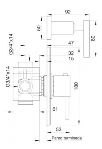Imagen 2 de 2 de Griferia Baño Fv Conjunto Decorativo Termostatico 3/4