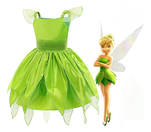/disfraz Verde De Campanilla Para Niña, Disfraz De Princesa