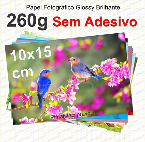 500 Fls Papel Fotografico Glossy Brilhante 10x15 A6 260g