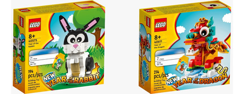 Lego Duo Año Del Dragón 40611 + Año Del Conejo 40575 - 408pz