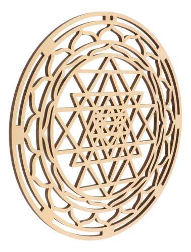 Adorno De Rejilla De Madera Cortado Con Láser Flower Of Life