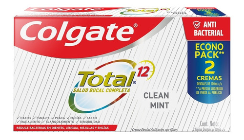 Imagen 2 de 5 de 2 Pzas Colgate Pasta Dental Total Clean, 100 Ml