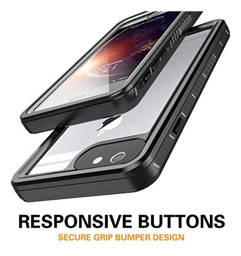 Funda Impermeable Amilifecases Para iPhone 6 Plus/6s Plus Negro/cle