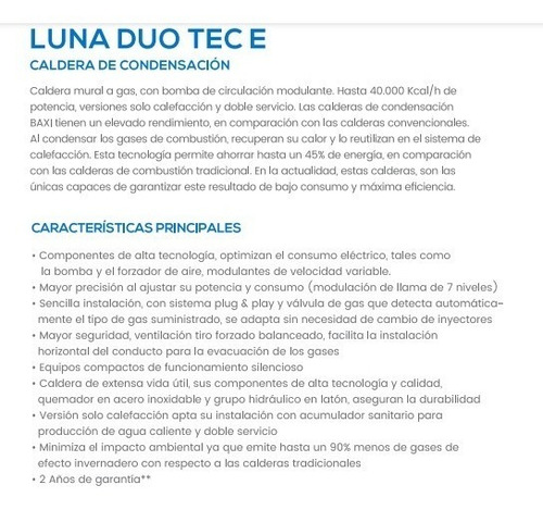 Caldera Baxi Luna Duo Tec E 1.24