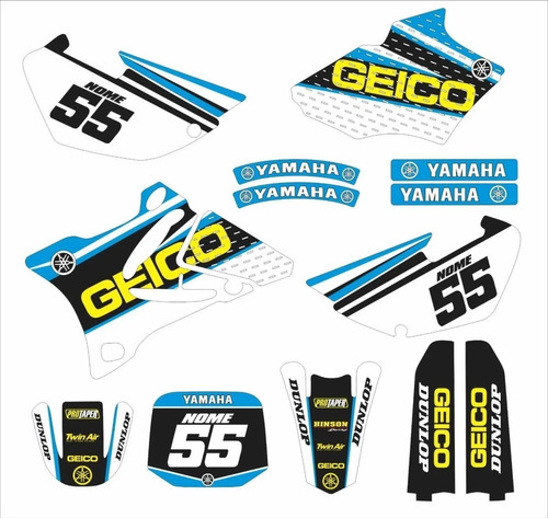 Adesivo Laminado Motocross Para Yamaha Yz 85 2004 19732 Cor Azul