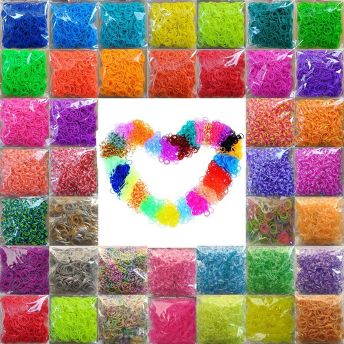 7000 Elástico Pulseira + Clips S + Agulha Loom Band Liguinha