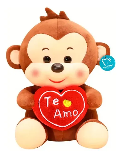 Changuito Peluche Te Amo 20 Cm Corazón Amor Mono Chango Meses