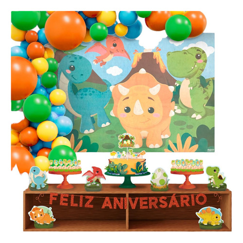 Kit Festa Fácil Dino Baby - Decoração De Aniversário