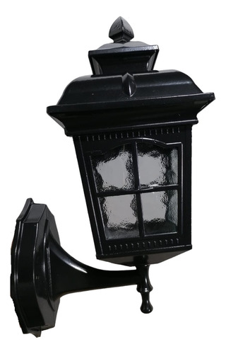 Farol Exterior Aplique De Pared Negro Estilo Rustico 30cm