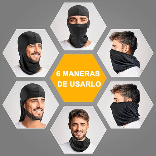 Bandana Pasamontañas Balaclava Táctico Máscara Moto 16 Pack Color Negro