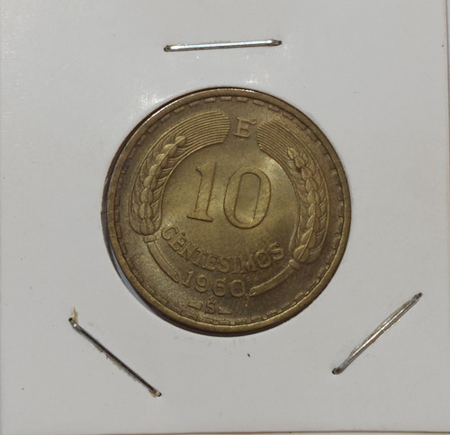 Moneda 10 Centésimos 1960 Chile Bronce