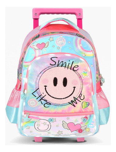 Mochila Carrito Smile Like Me Con Luz Led Rosa 18" Footy