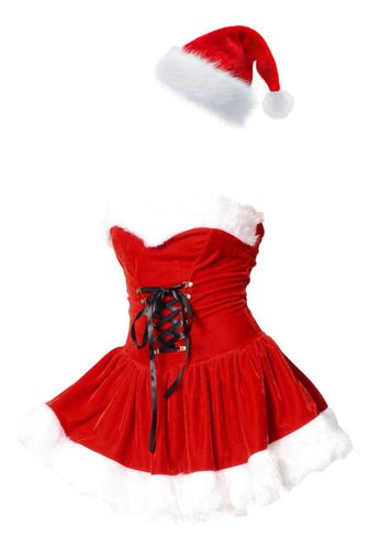 Vestido Sexy De Navidad Femenino De Gran Tamaño Con Sombrero