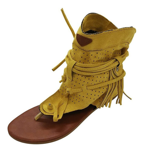 Sisit Braided Flat Sandals For Dama Retro Bohemian Out