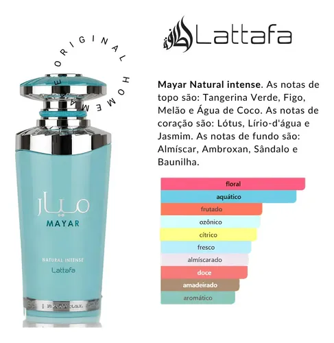 Perfume Arabe Mayar Lattafa Natural Intense 100ML Com Nf