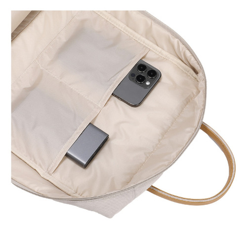 Mochila Just Basics Around Color Beige Diseño De La Tela Unicolor