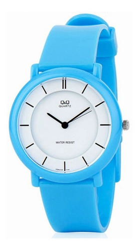 Reloj Q&Q Pointer Blue impermeable original para hombre +NF de color de fondo blanco