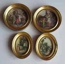 Comprar Antiguos Marcos Camafeos Madera Dorado A La Hoja Escenas