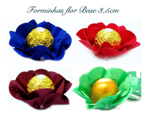 Imagem 2 de 2 de 30 Forminhas Para Doces Flor Dupla Papel Casamento 3,5cm