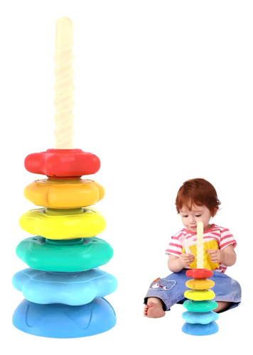 Torre De Aros Juego Didáctico Apilable Bebes