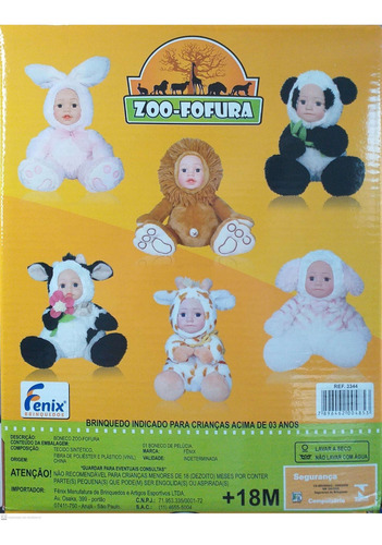 Boneco De Pelucia Urso Panda Bichinho Zoo Fofura Fênix 3344
