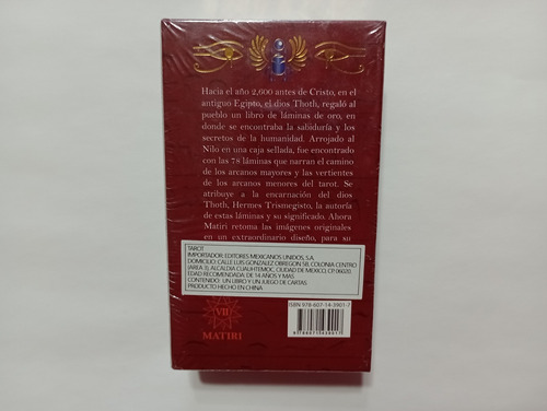 Tarot Egipcio Baraja Mazo Cartas Matiri Con Manual Español