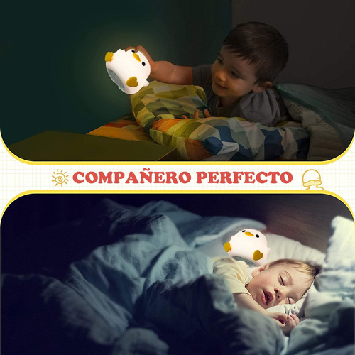 Luz De Noche Led Creativa Pato Regulable Táctil Infantil