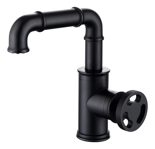 Grifo De Tocador De Baño Negro Mate Para Fregadero De 1 Aguj