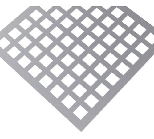 Chapa Perforada Cuadrada C:10mm | Hoja 1000x2000 X 2mm Color Gris Oscuro