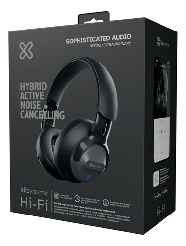 Fone De Ouvido Bluetooth Klip Xtreme Knh-750bl Anc Premium Preto
