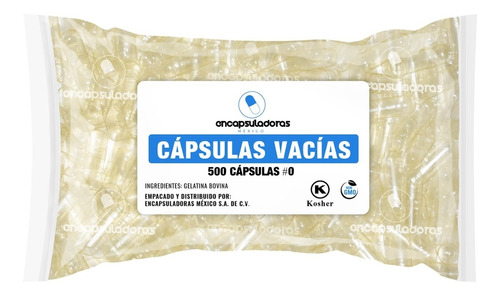 Capsulas Vacias #0, 500 Caps, Transparentes