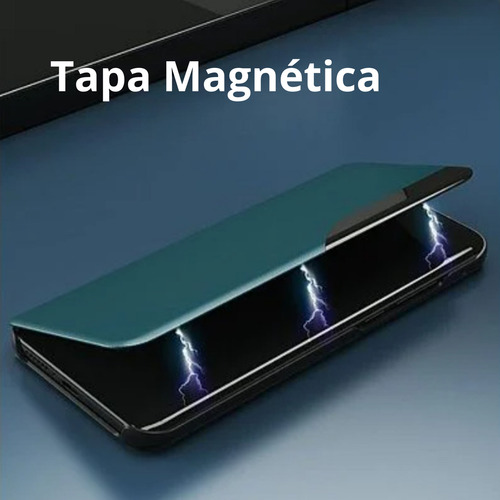 Funda Para Galaxy A72 Con Mica Varios Modelos Antigolpes Rojo Cuero Sintetico Tapa Magnetica
