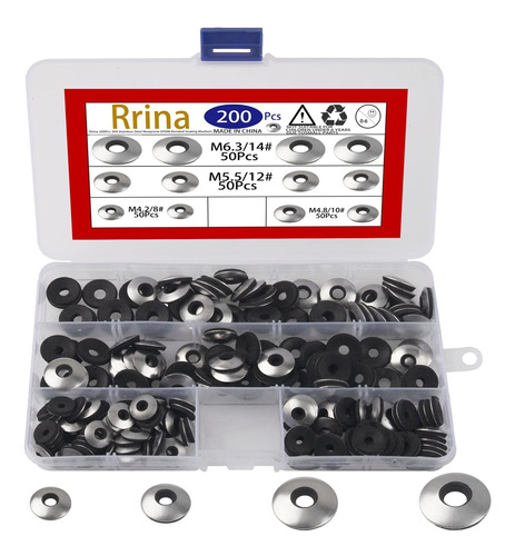 Rrina Juego 200arandela Junta Sellado Neopreno Epdm 304