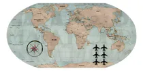 Comprar Quadro Metálico Geguton Decorativo Mural Mapa Mundi Vintage 