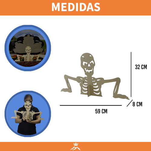 Kit De 2 Calaveras Día De Muertos Para Jardín Mdf 3 Mm