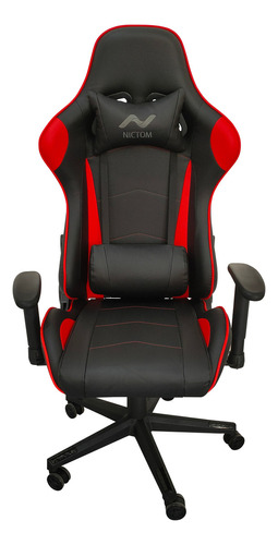 Silla Gamer Pc Ergonomica Sg02 Rojo Nictom Reclinable Material del tapizado Cuero sintético