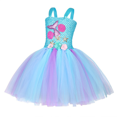 Imagen 2 de 7 de Conjunto Disfraz Vestido Sirena Sirenitaariel Niña Navidad