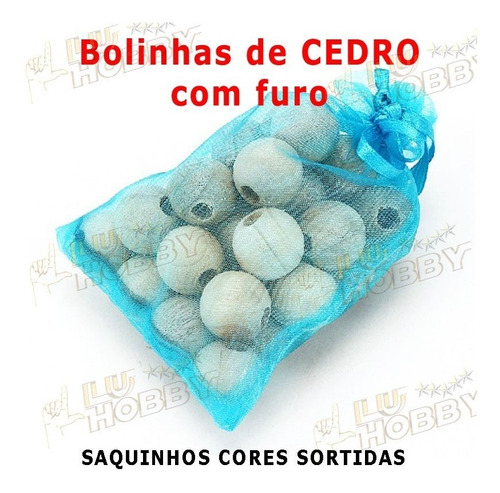 100x Bolas De Cedro Com Furo Roupas Gaveta Anti Traça Mofo