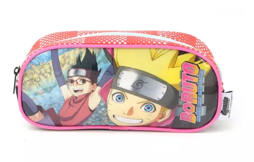 Mochila Escolar Naruto Anime Boruto Rodas Kit Completo+brind