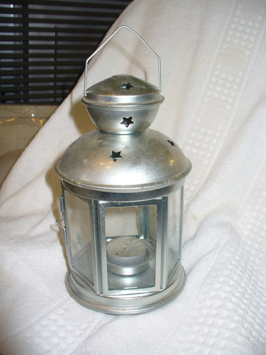 Farol Porta Vela - Metal Y Vidrio